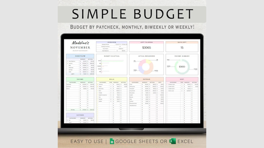 Simple Budget Planner | Google Sheets Template